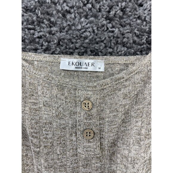 Lot of 3 Ekouaer Two Piece Pajama Set Women M Ribbed Crop Top & Sleepwear Shorts - Picture 16 of 16